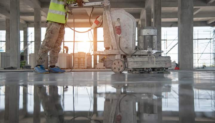 Concrete finishing for house flooring in Durham